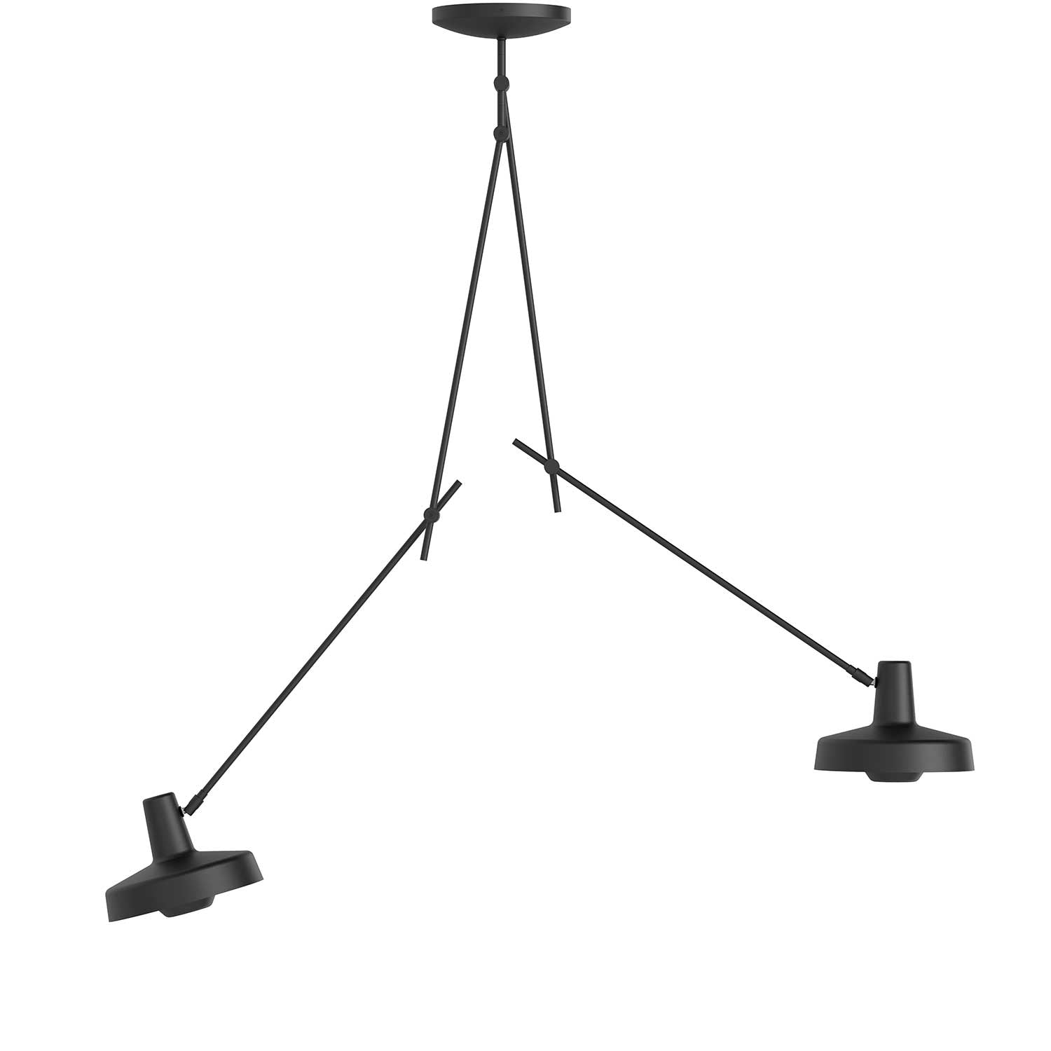 Arigato 2 arme Loftlampe Lang Sort