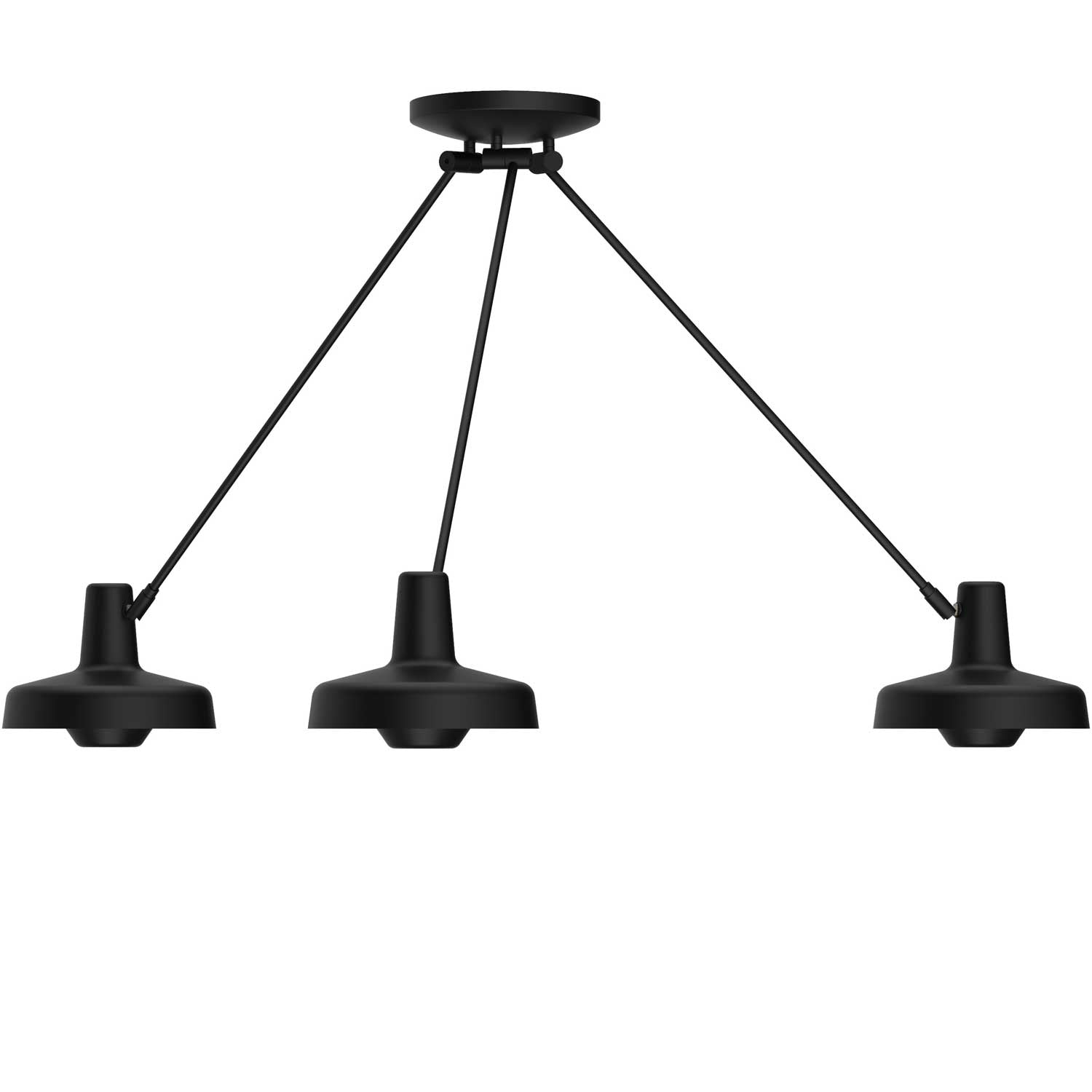 Arigato Palace 3 arme Loftlampe sort