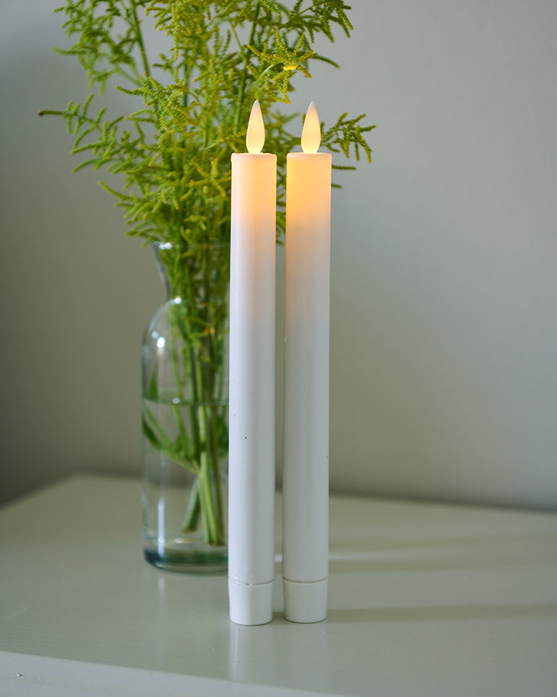 Sara Tall Genopladelig 2 stk Ø 2 cm H 25 cm Hvid