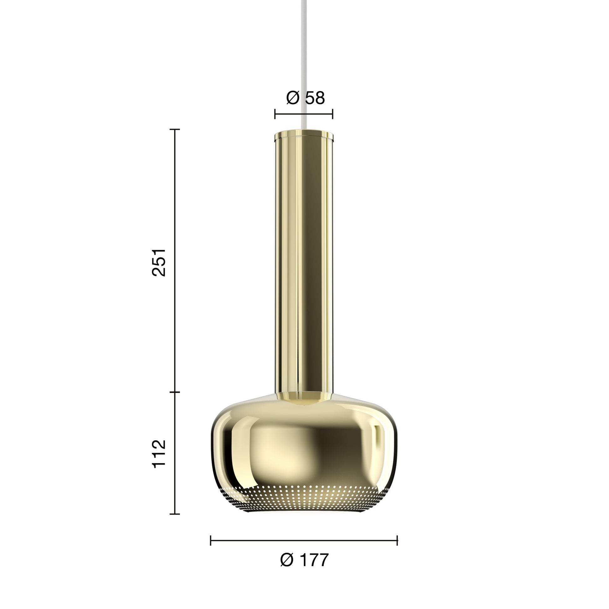 VL 56 Pendel Poleret Messing