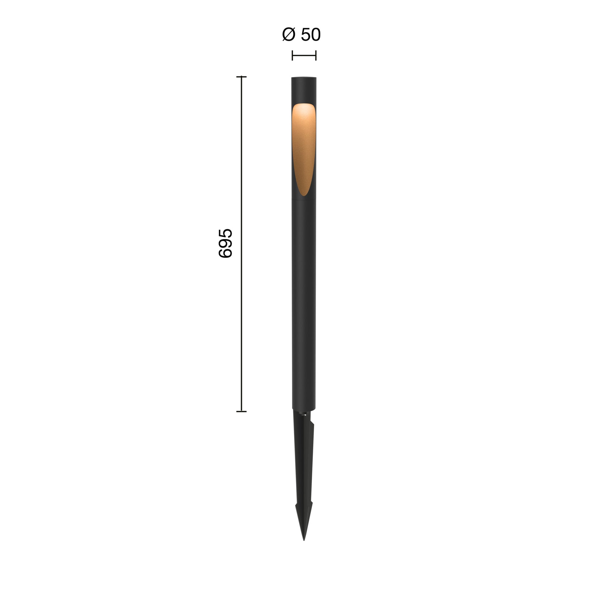 Flindt Garden Pullert Sort u/Adaptor Spyd Lang 2700K
