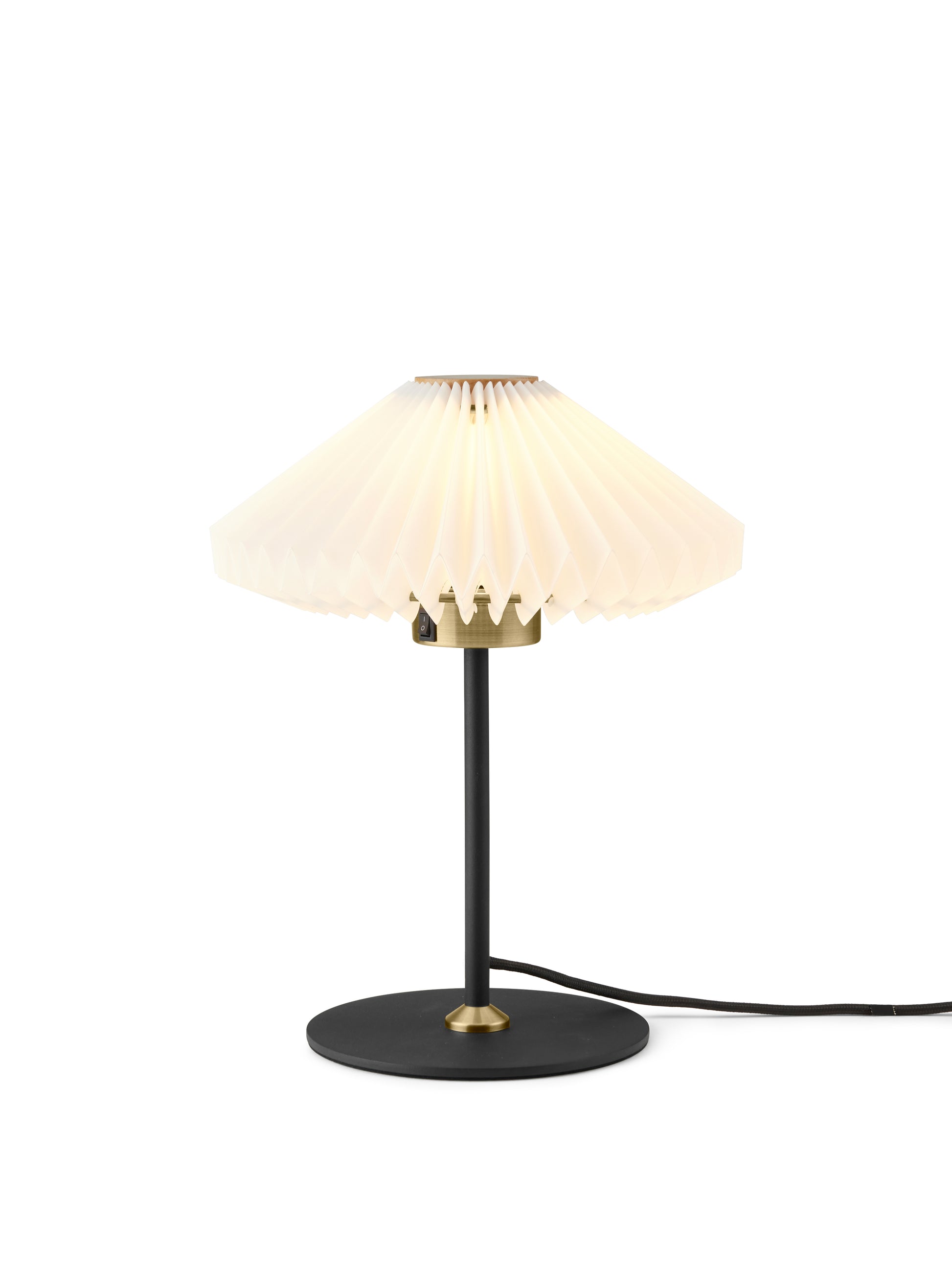Paris Bordlampe Ø24 Hvid Sort Lys Eg