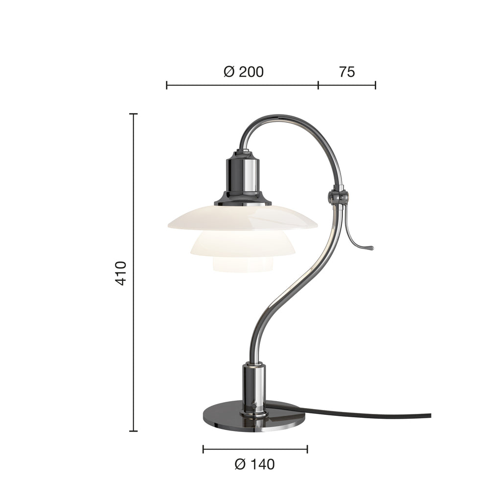 PH 2/2 Spørgsmålstegn Bordlampe Special Edition Chrome