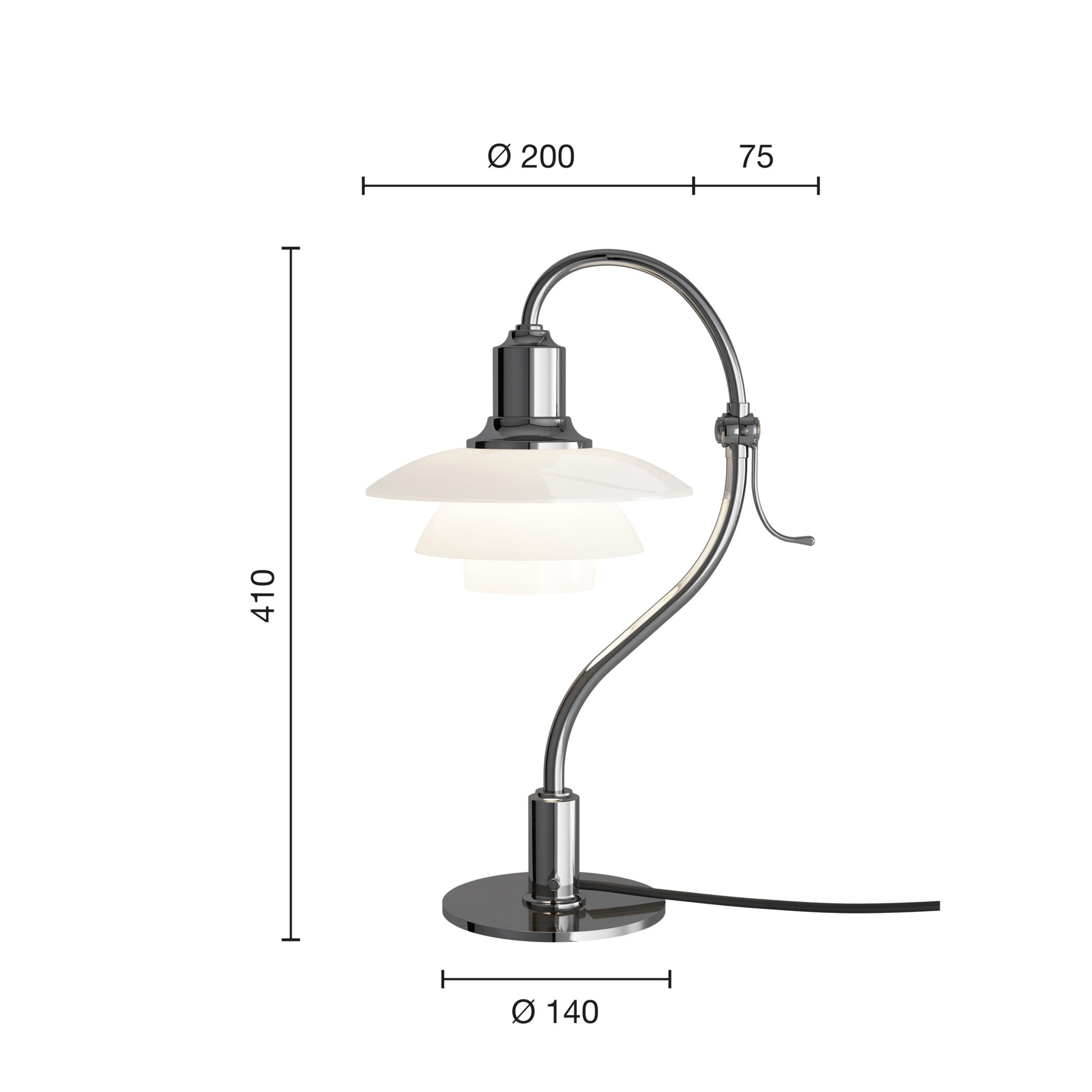 PH 2/2 Spørgsmålstegn Bordlampe Special Edition Chrome