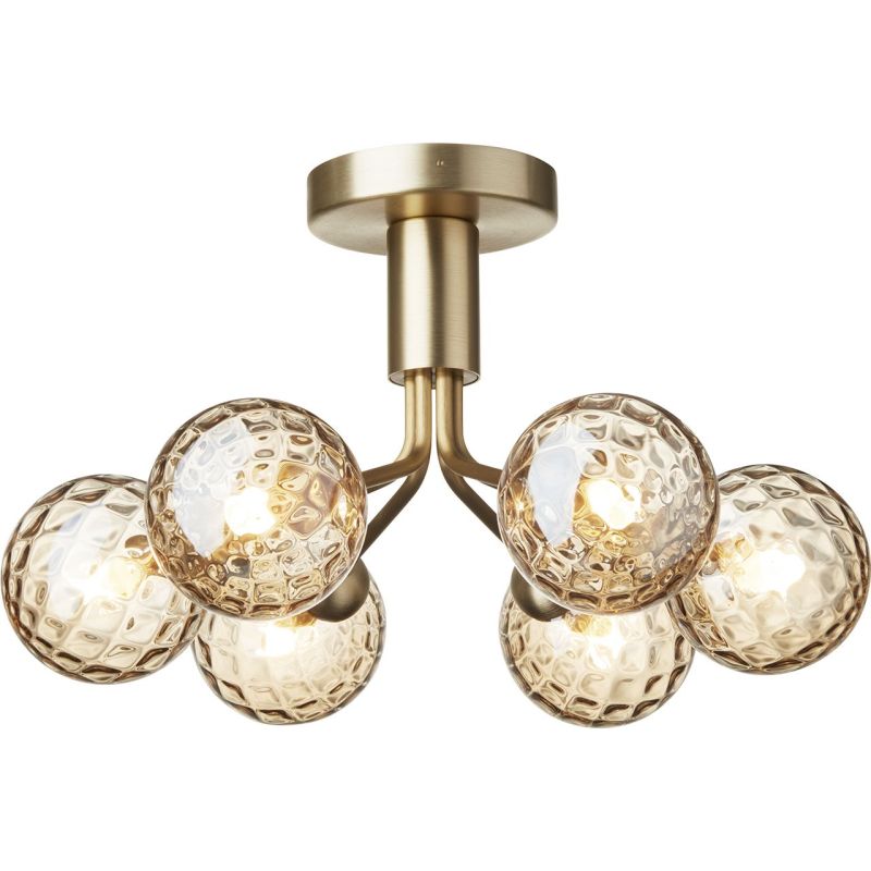 Apiales 6 børstet messing/optisk guld loftslampe