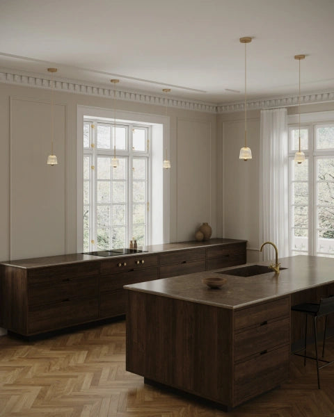 Asteea 1 satin messing/akryl pendel