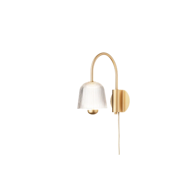 Asteea satin messing/akryl væglampe