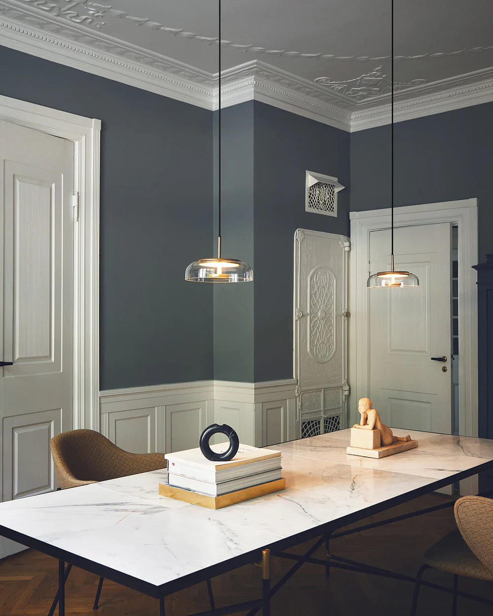 Blossi 1 nordisk guld/klar led pendler