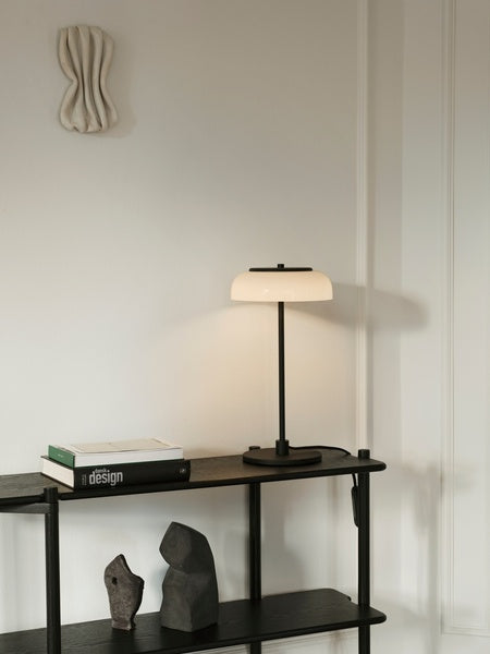 Blossi sort/opal led dæmp bordlampe