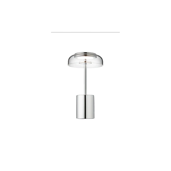 Blossi mini krom/klar led transportabel bordlampe