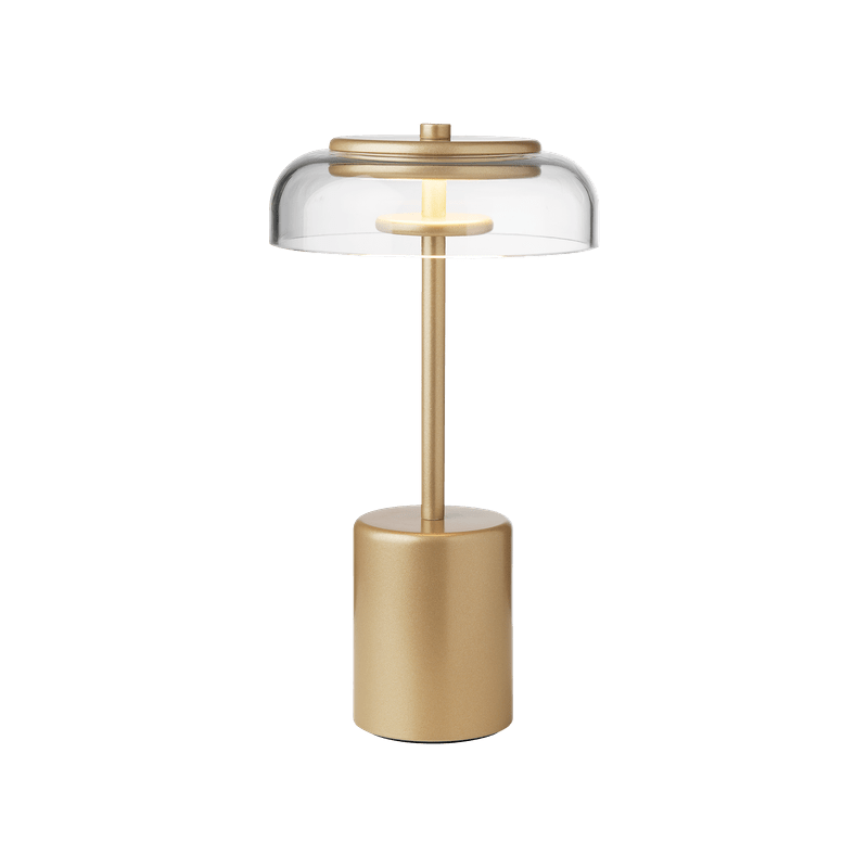 Blossi mini nordisk guld/klar led transportabel bordlampe