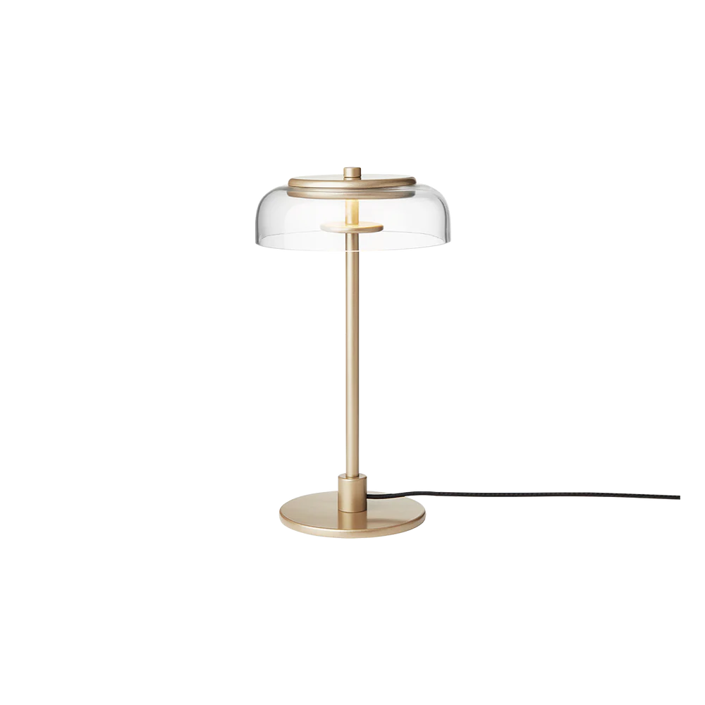 Blossi nordisk guld/klar led dæmp lille bordlampe