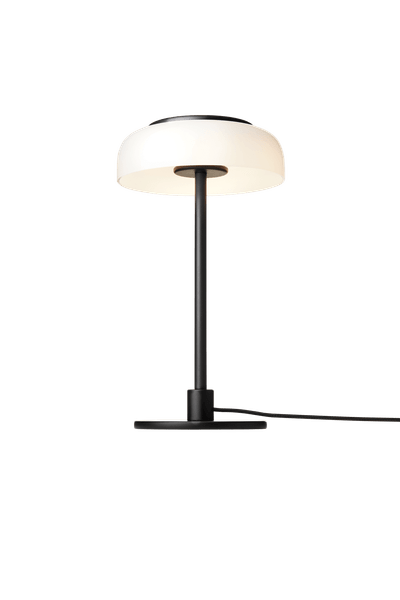 Blossi sort/opal led dæmp lille bordlampe