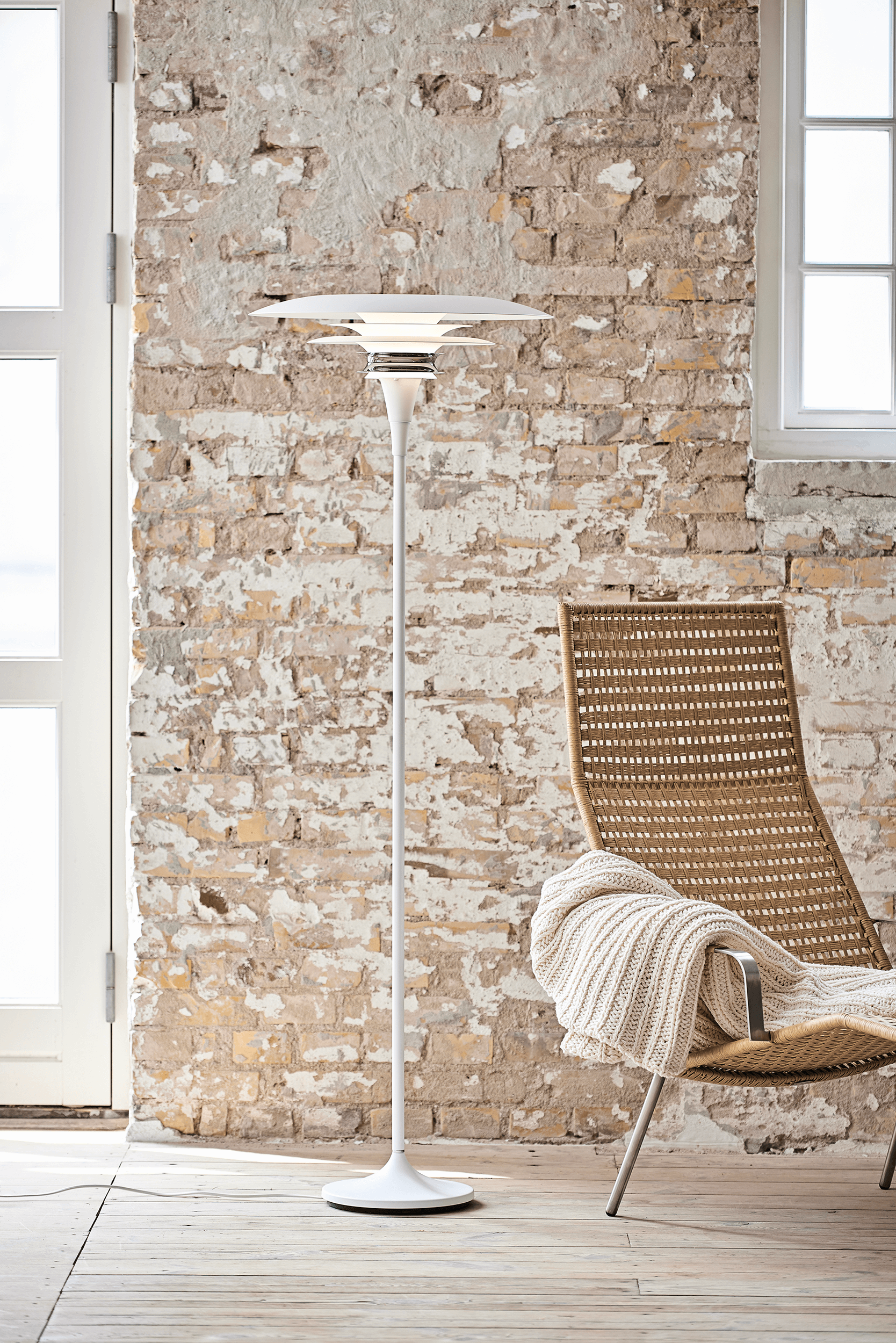 Diablo Gulvlampe Ø50 Mat Hvid