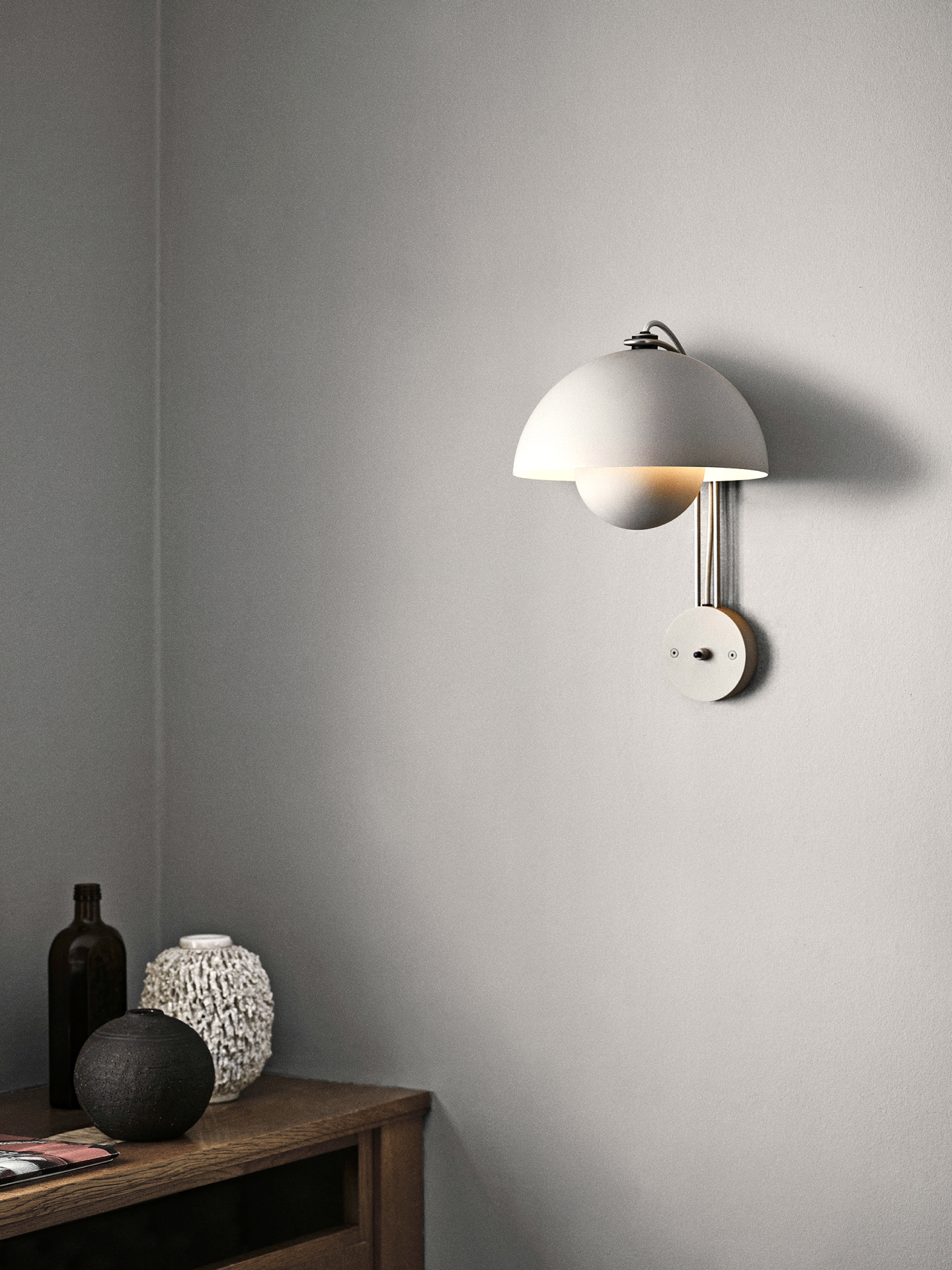 Flowerpot væglampe VP8 Mat light grey