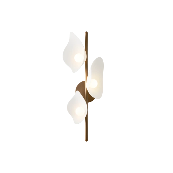 Florii 3 mørk bronze/hvid væglampe