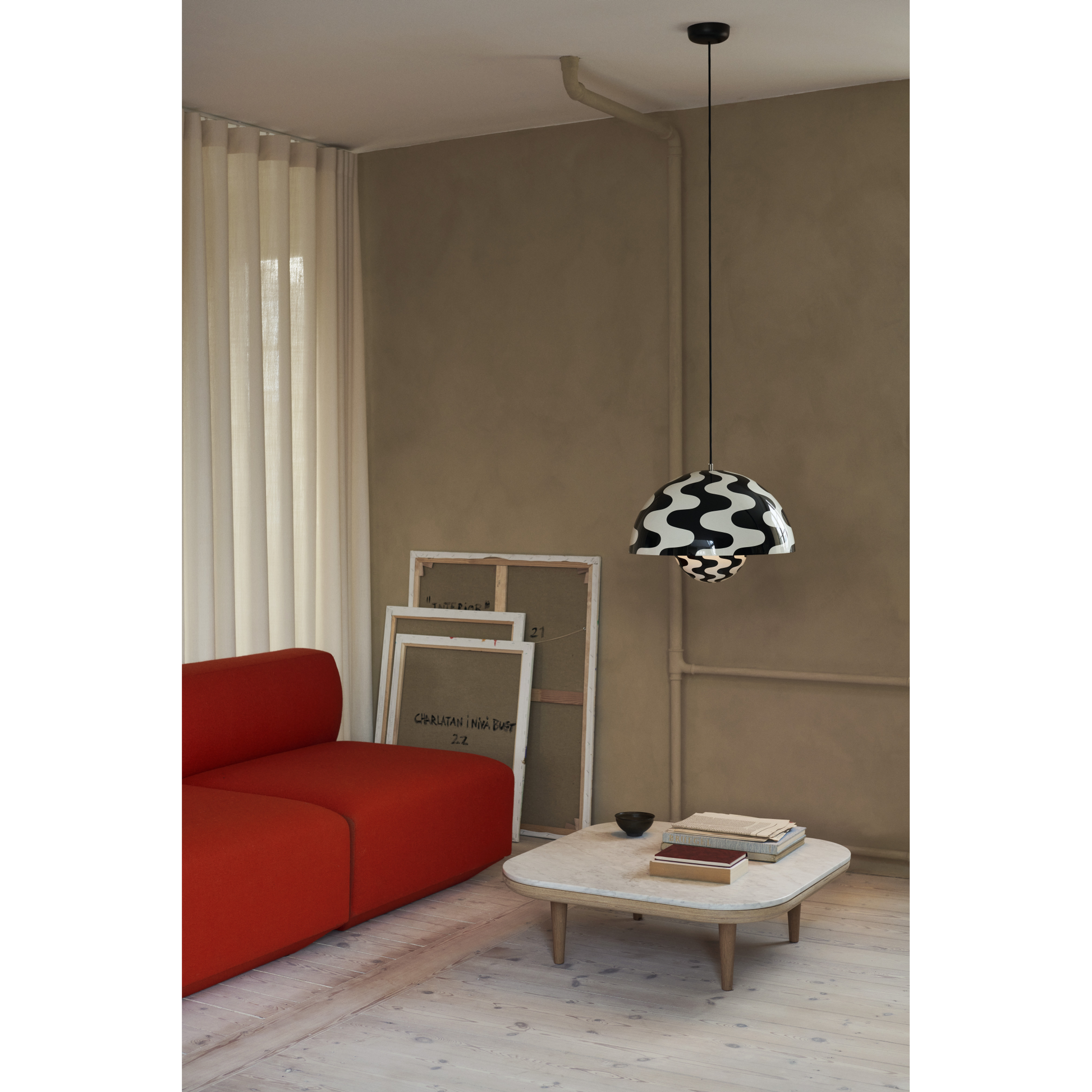 Flowerpot VP2 sort/hvid pendel