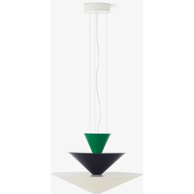 Gio LN14 Ø60 signal grøn, dyb blå og naturfarvet pendel