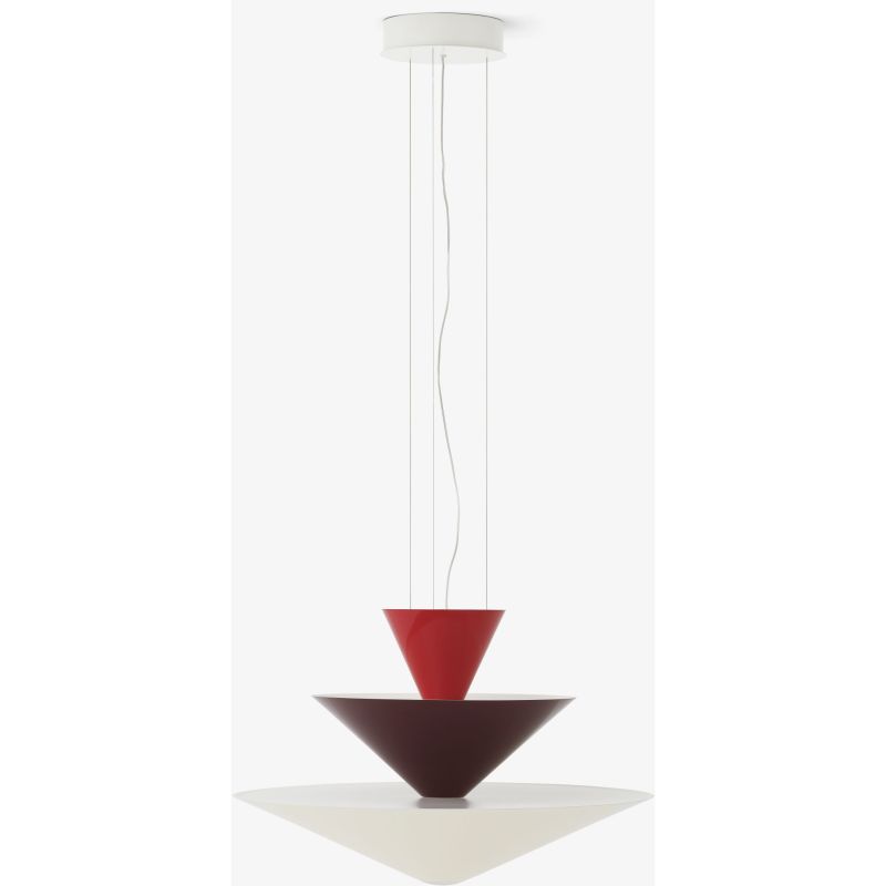 Gio LN14 Ø60 Vermillion rød, mørk bordeaux og naturfarvet pendel