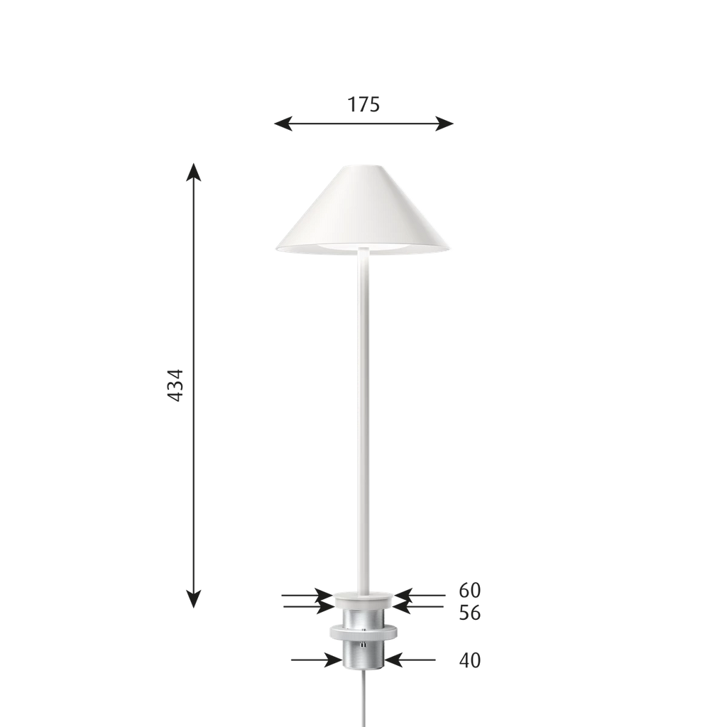 Keglen Bordlampe 175 3000K Pind Hvid