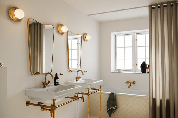 Liila muuse Ø20 guld/opal lille væg/loftslampe