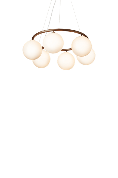 Miira 6 cirkulær mørk bronze/opal pendel