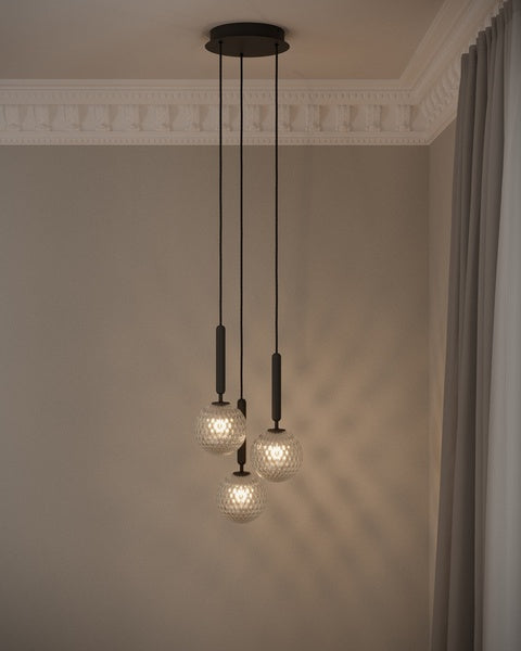 Miira 3 stengrå/klar klynge