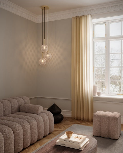 Miira 3 stor messing/klar  klynge