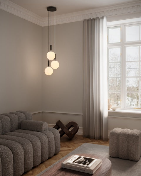 Miira 3 stor stengrå/opal klynge