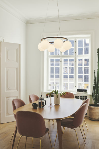 Miira 6 cirkulær mørk bronze/opal pendel