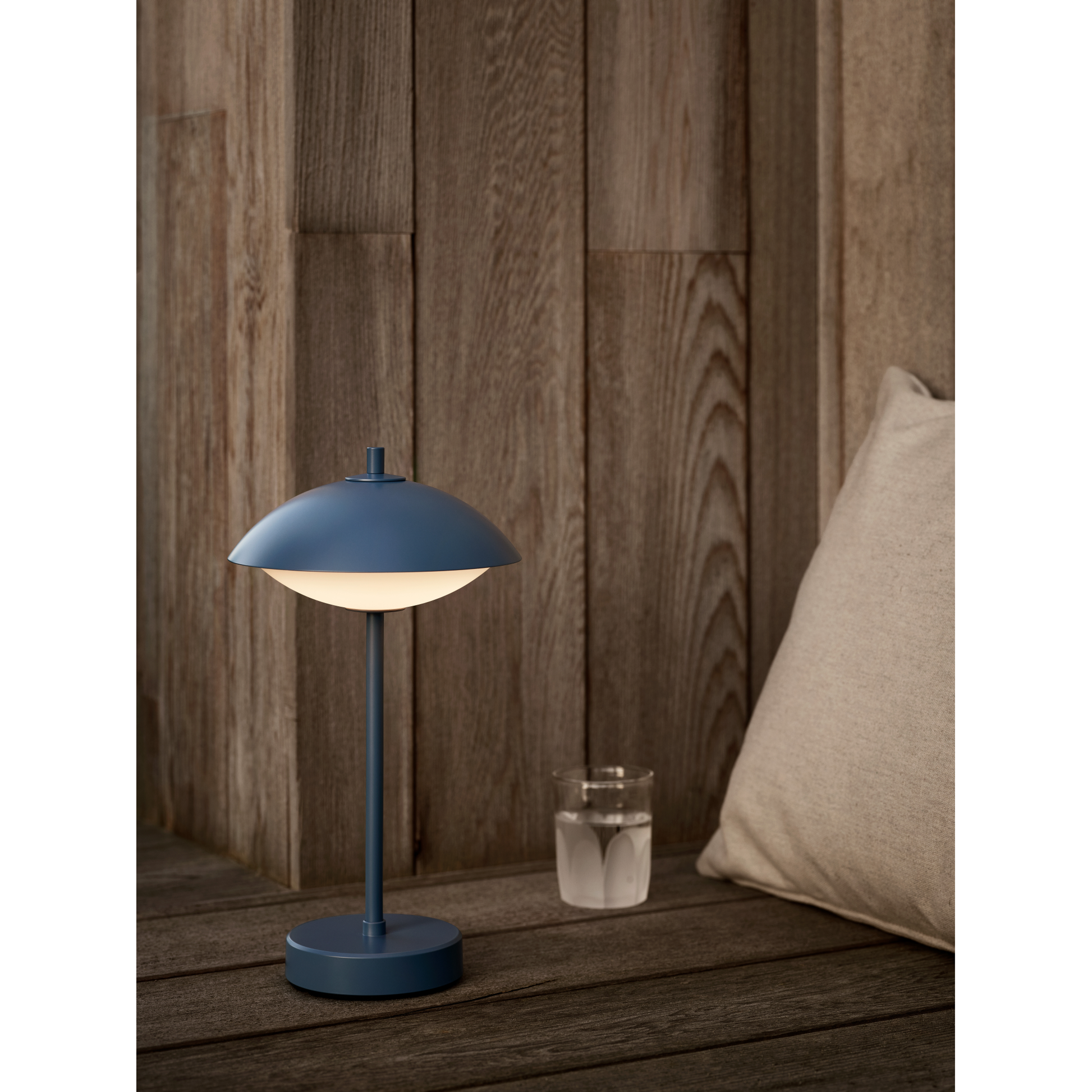 Musling portable blå bordlampe