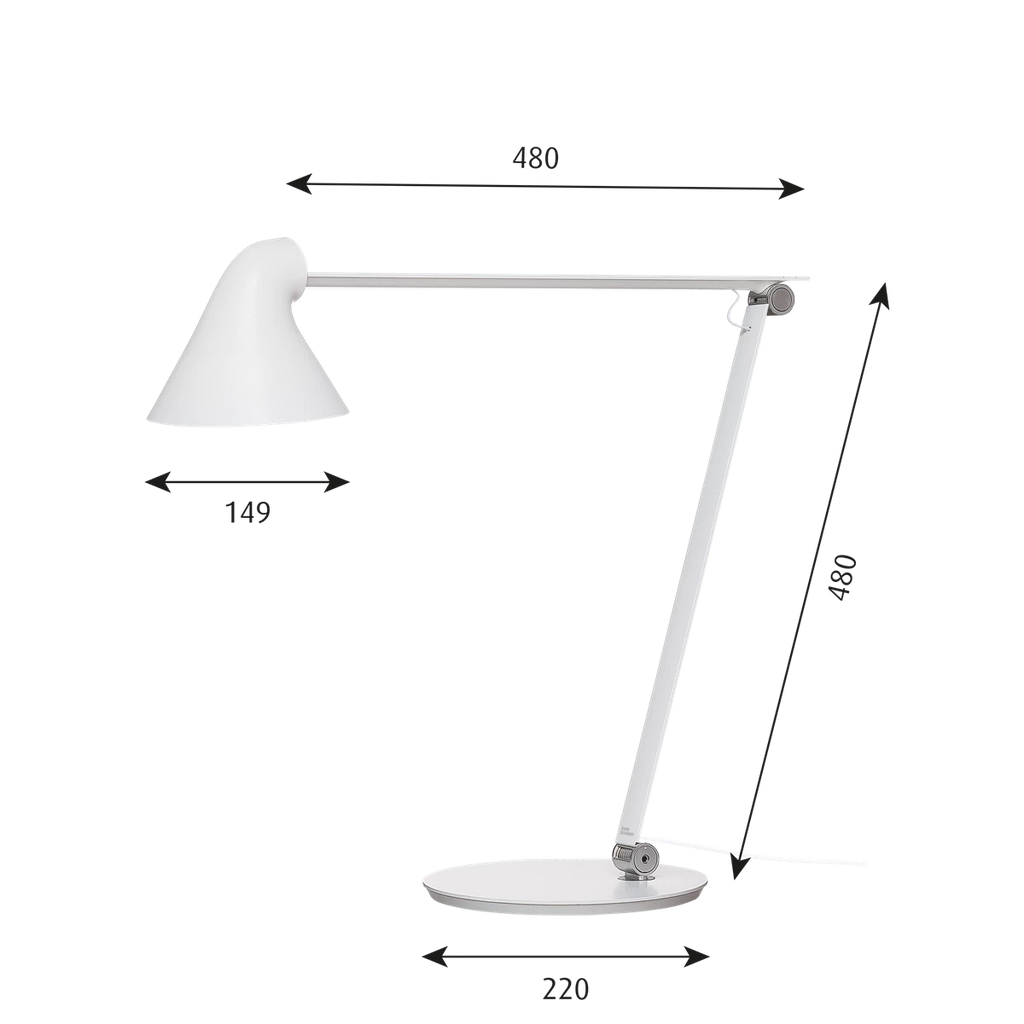 NJP bordlampe hvid 2700k