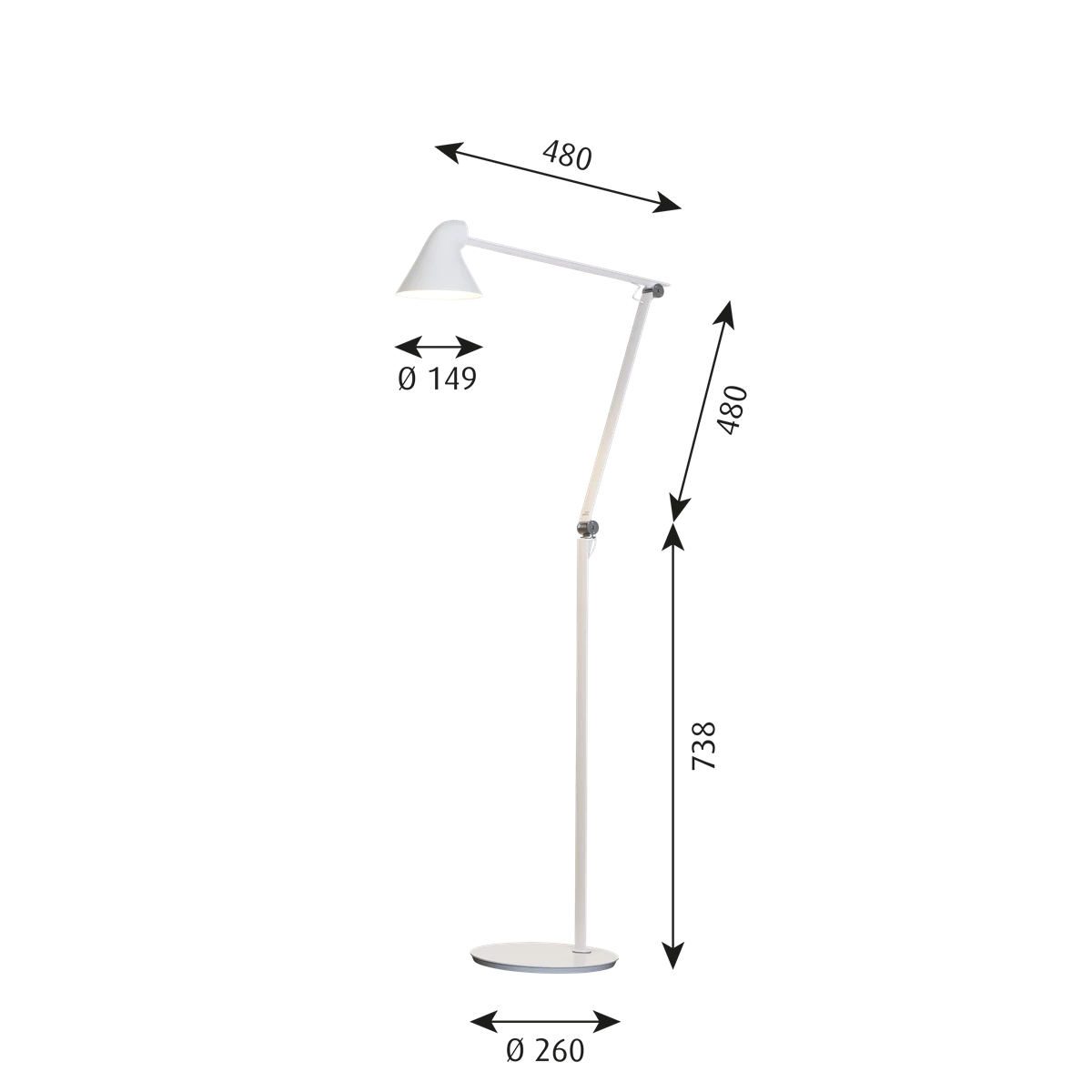 NJP Gulvlampe hvid 3000k
