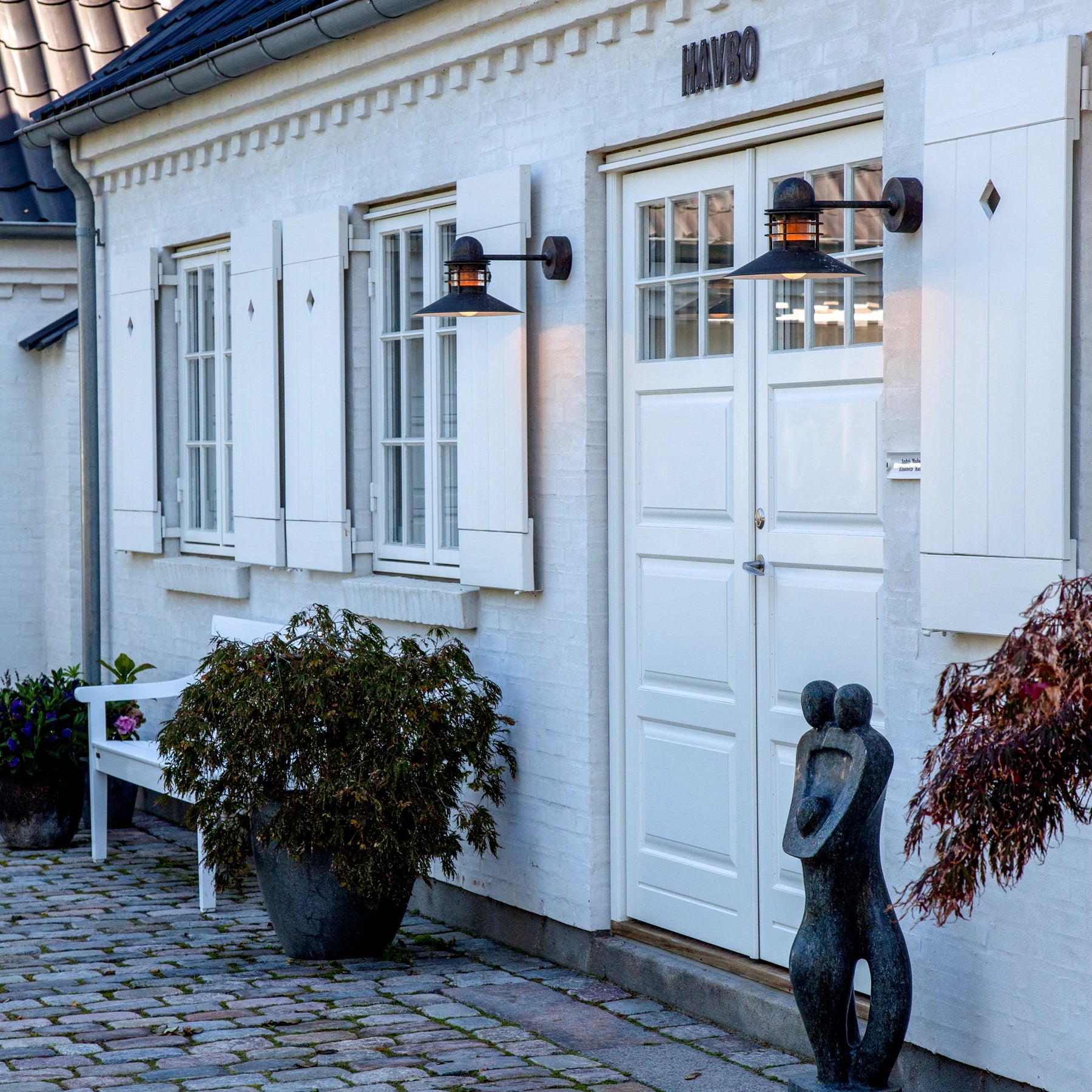 Nyhavn udendørs væglampe kobber