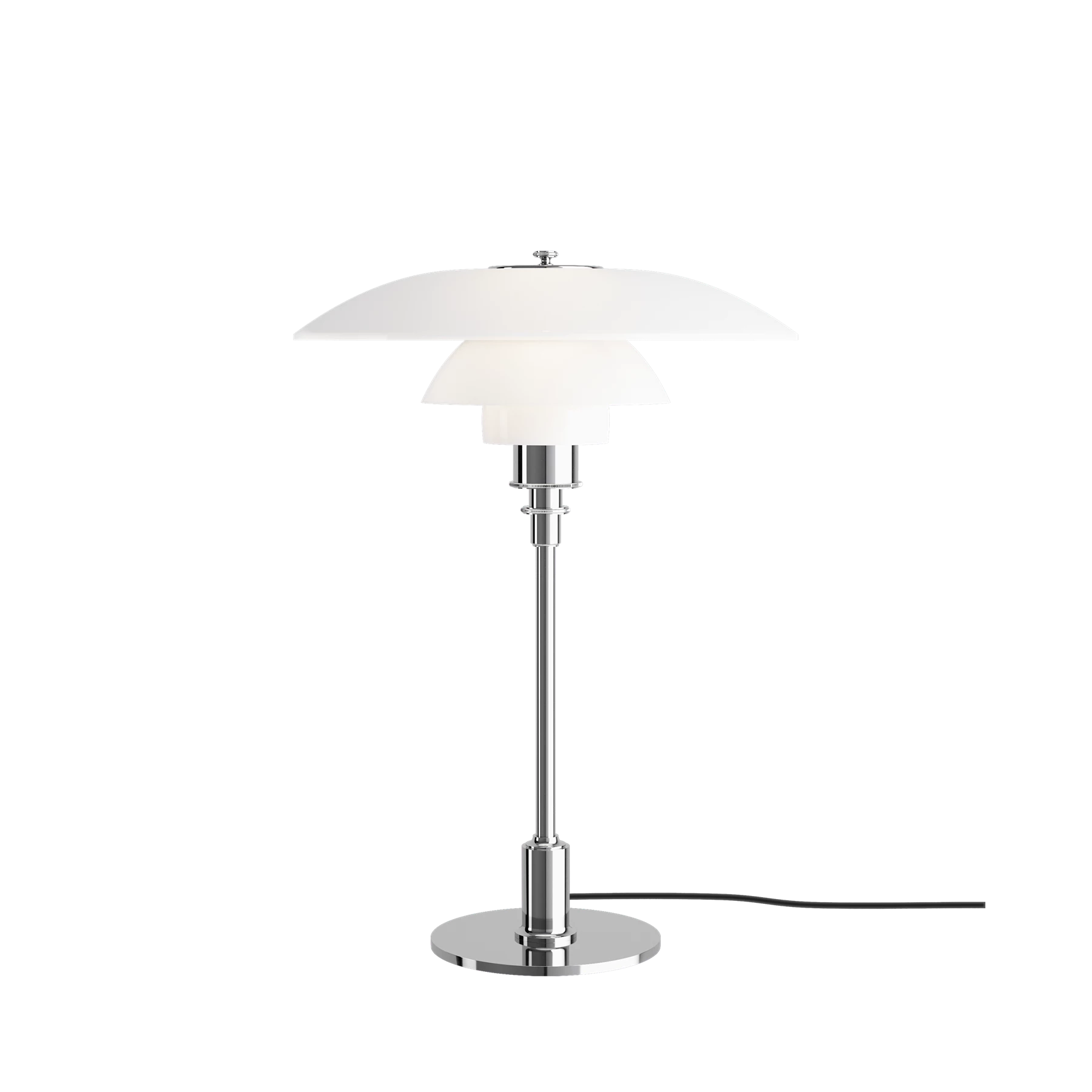 PH 3½-2½ Glas Bordlampe højglansforkromet