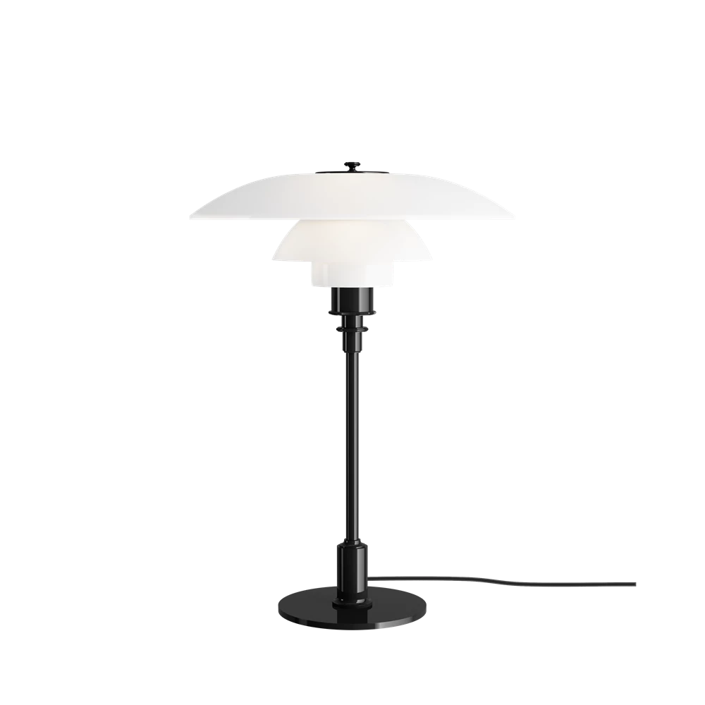 PH 3½-2½ Glas Bordlampe sort metalliseret