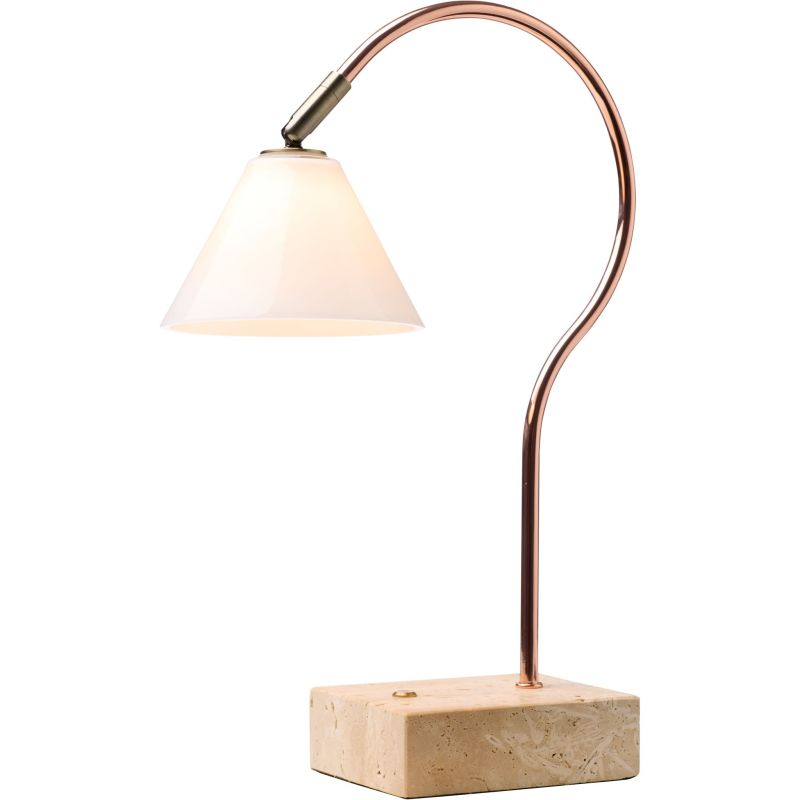 Question kobber antik messing/opal glas transportabel bordlampe