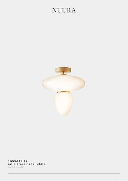 Rizzatto 42 satin messing/opal loftslampe