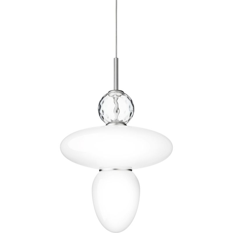 Rizzatto 43 satinsølv/opal pendel