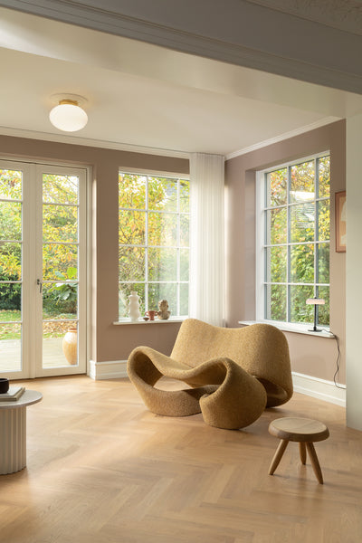 Rizzatto 301 satin messing/opal loftslampe