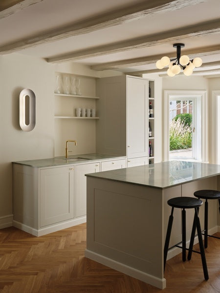 Sasi stor sølv led væglampe