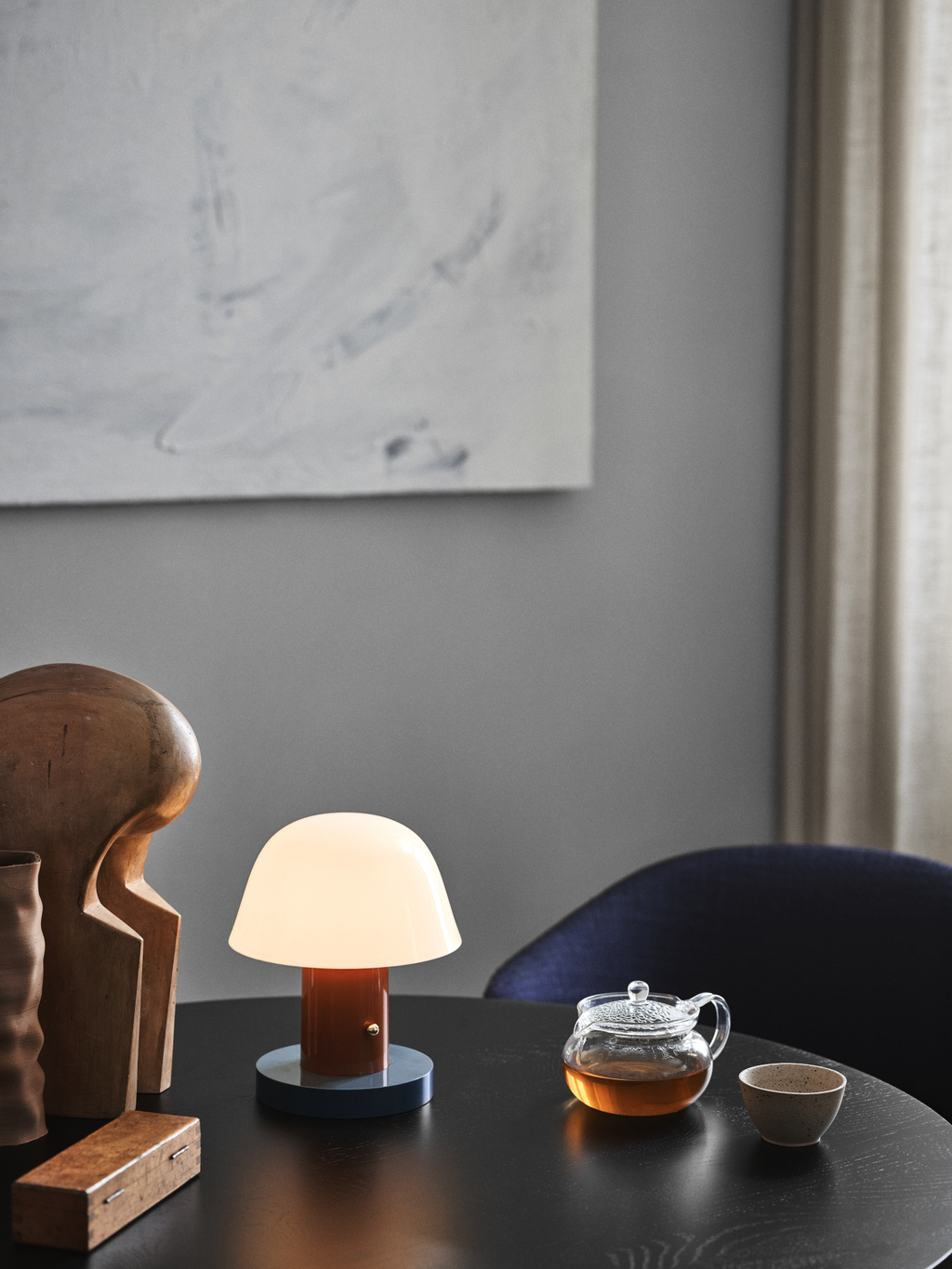Setago JH27 rust/støvet blågrå transportabel bordlampe