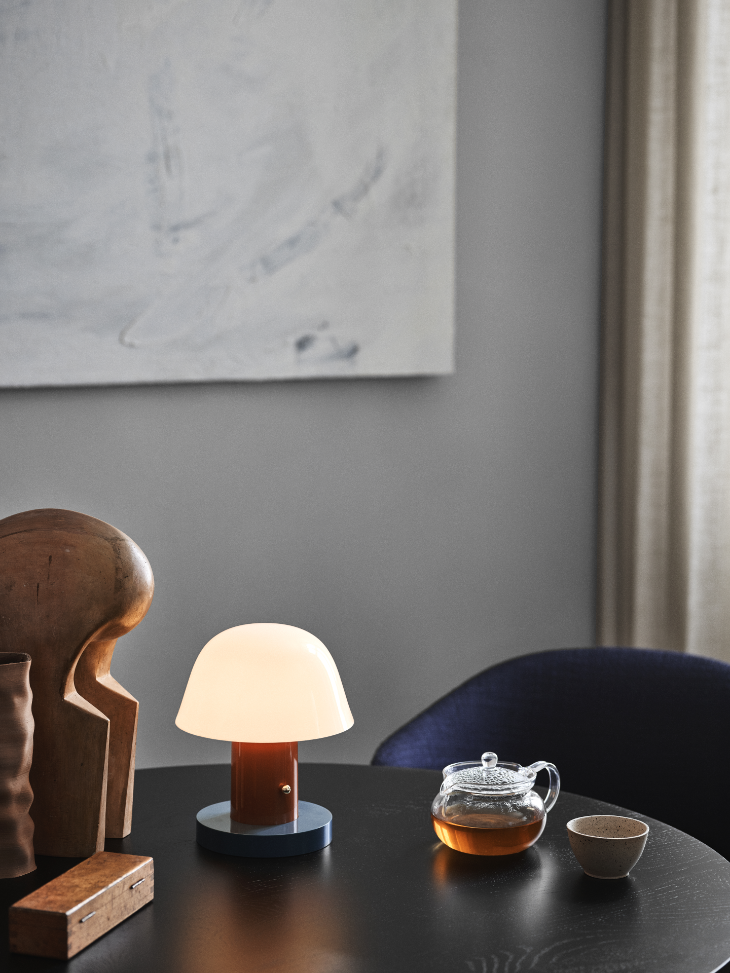 Setago JH27 rust/støvet blågrå transportabel bordlampe
