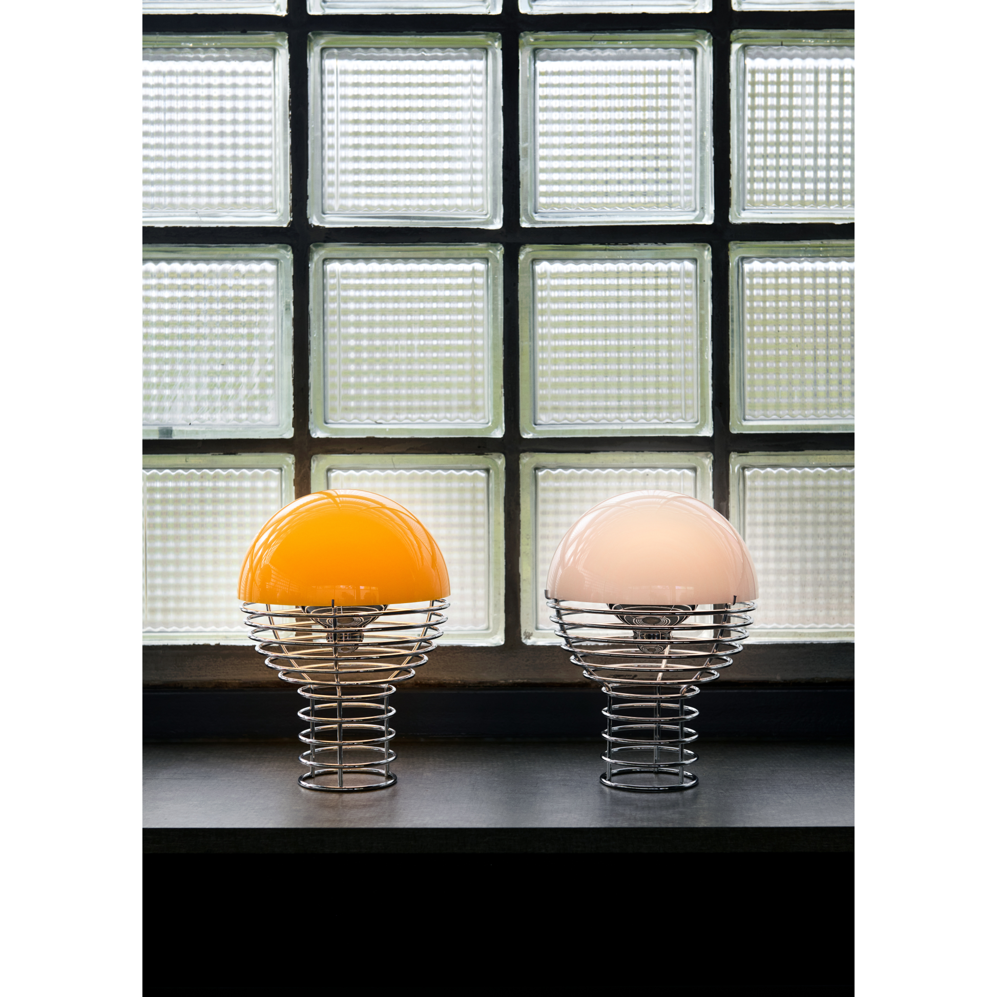 Wire portable bordlampe orange