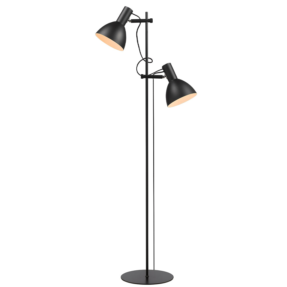 Baltimore gulvlampe sort med 2 arme