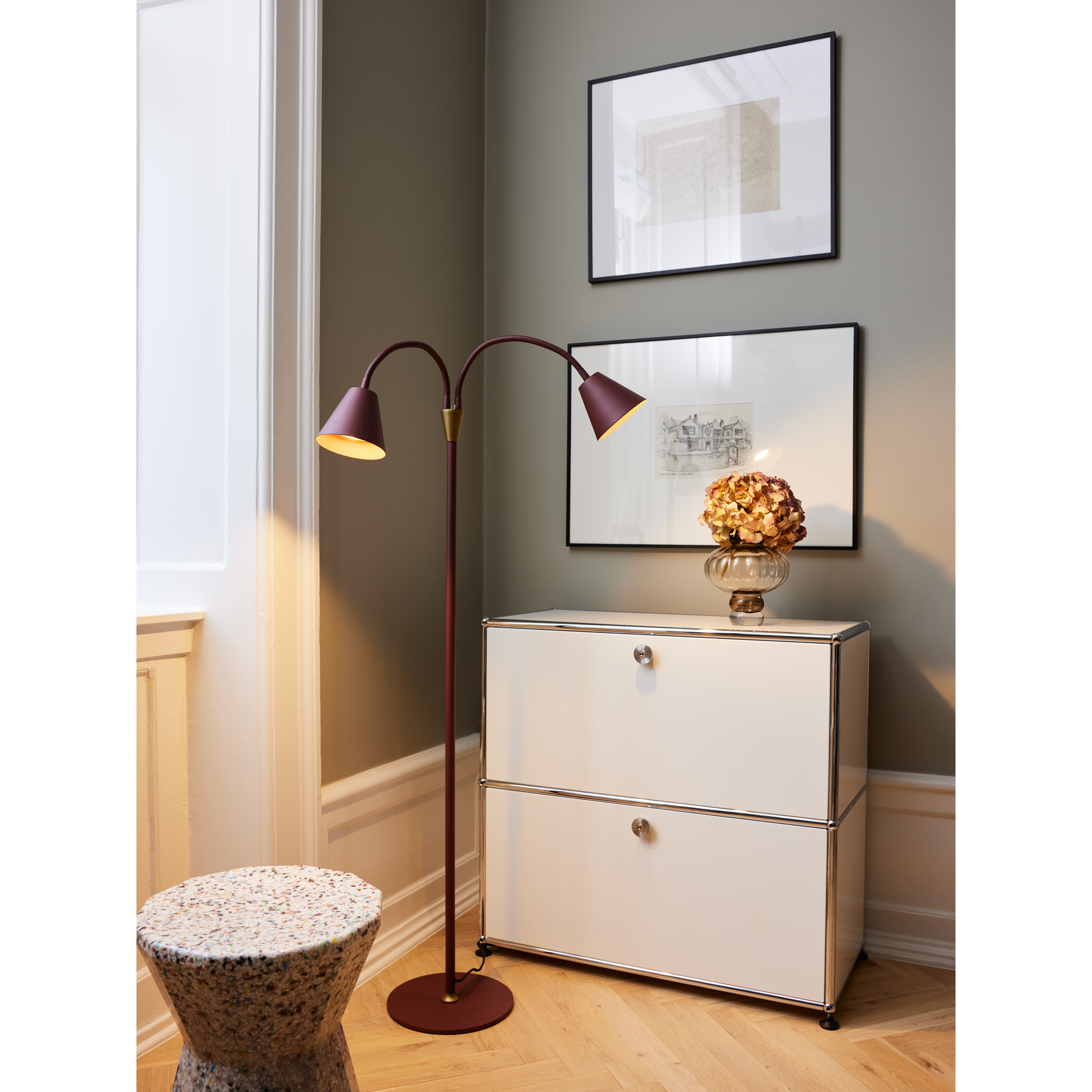 Hygge Gulvlampe 2 Arme Ø12 Maroon