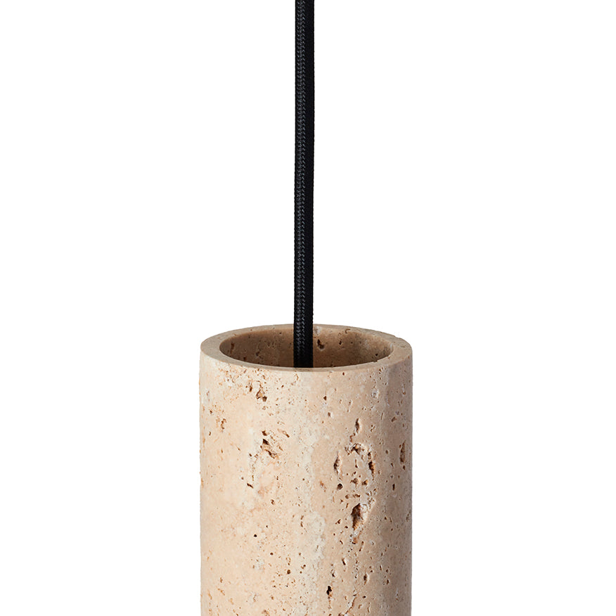Core Spot Pendant, Creme Travertine