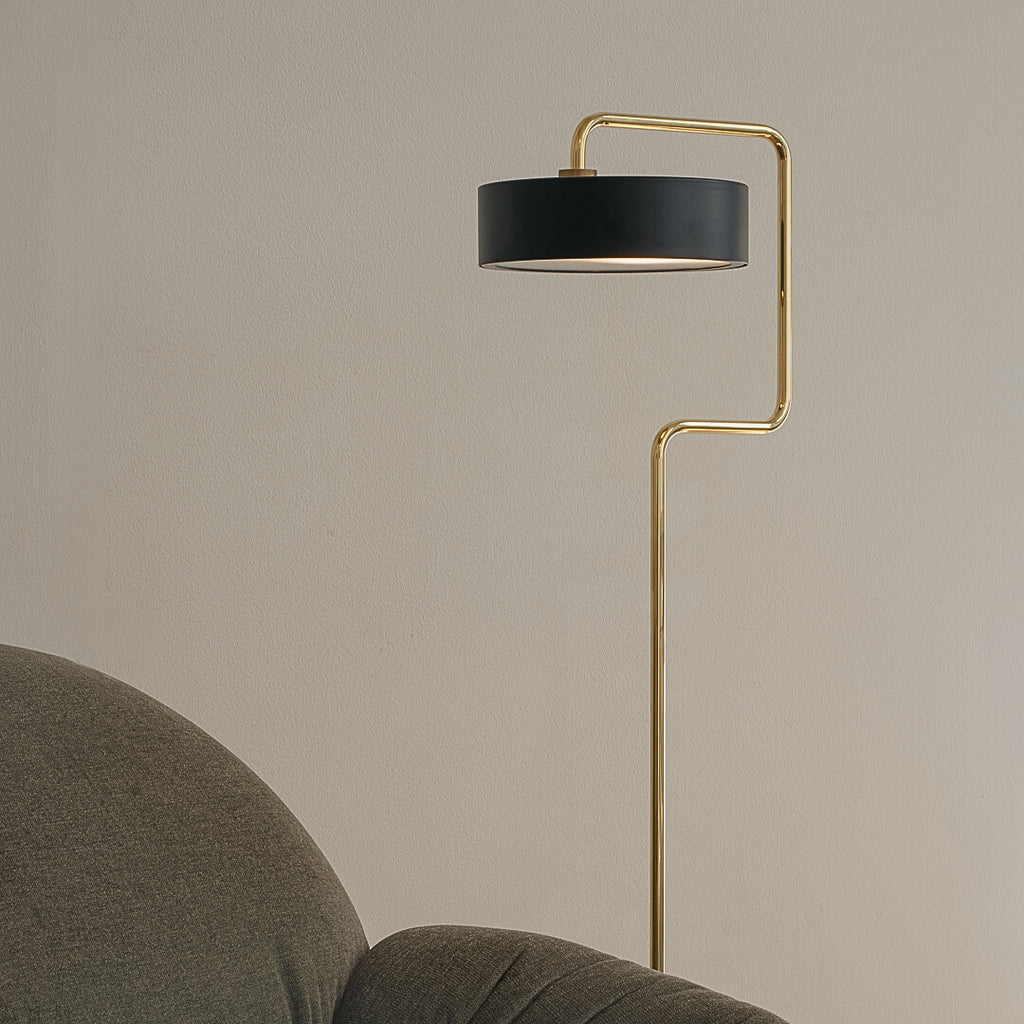 Petite Machine Floor Lamp, Deep Black