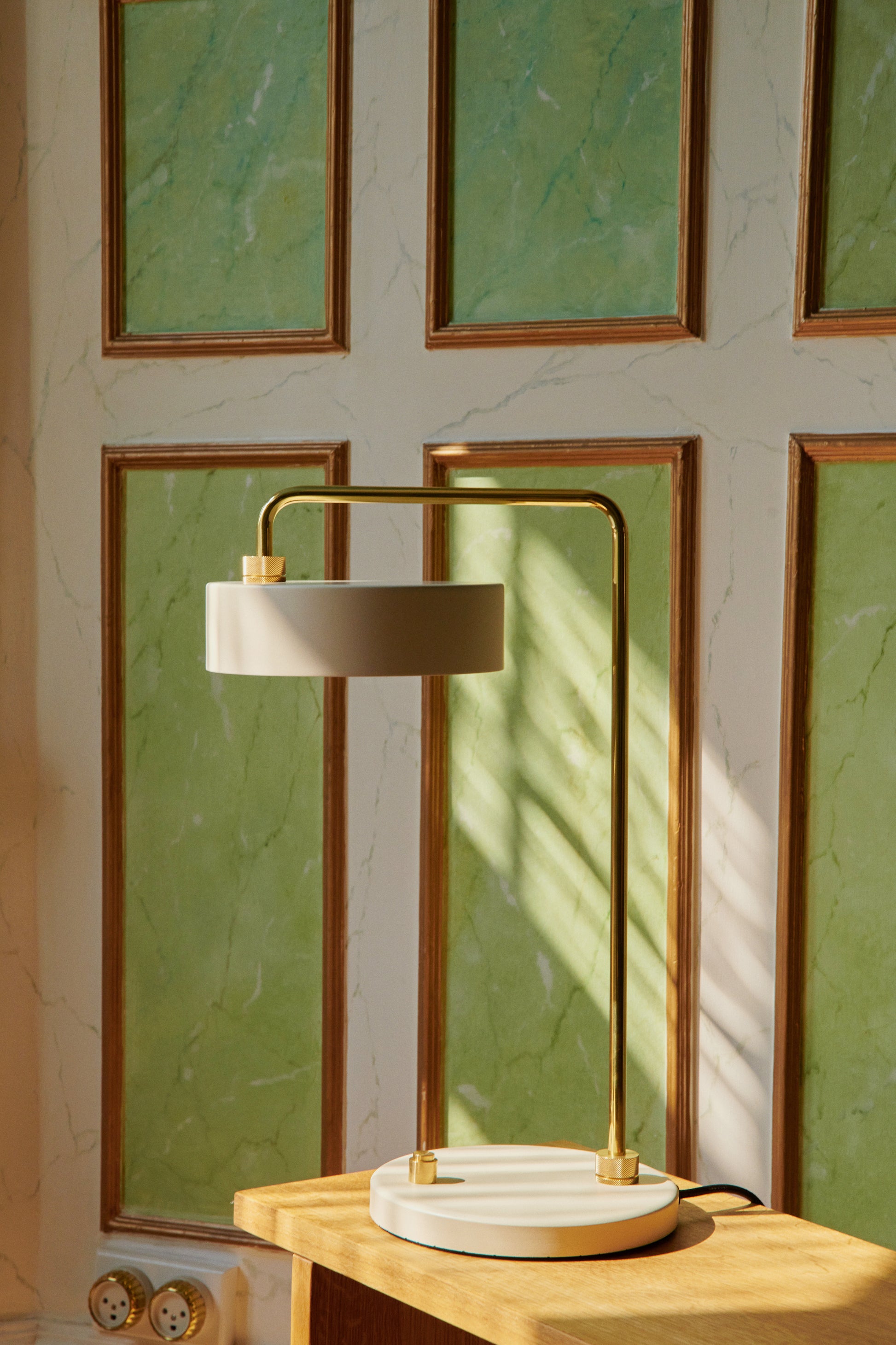 Petite Machine Table Lamp, Oyster White