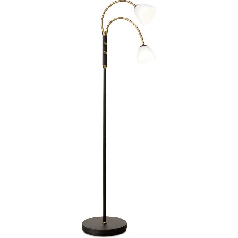 Lucid led 2 arm opal/antik gulvlampe